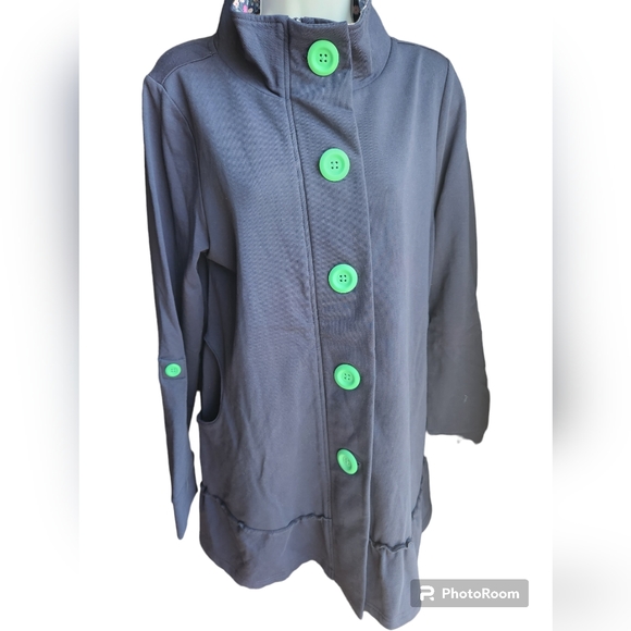 Matilda Jane Small Womens Jacket Blue Million Little Things Roll Tab Sle… - Picture 1 of 5